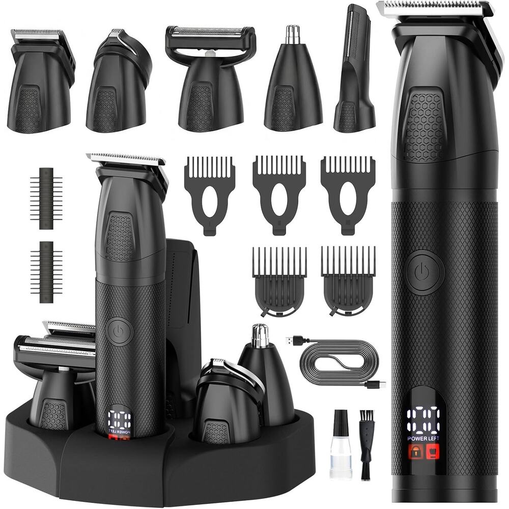 Bomxin Beard Trimmer For Men 6 In 1 Cordless Waterproof Electric Hair Clippers
